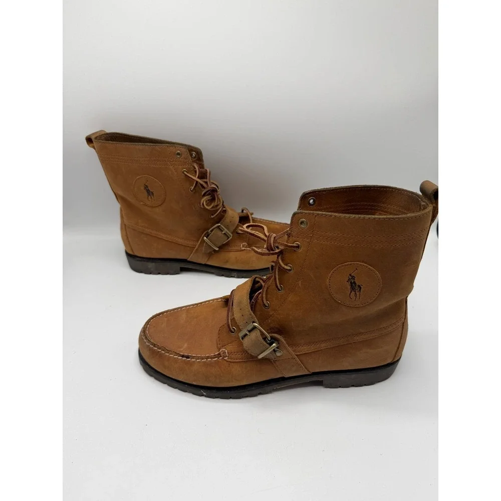 100% AUTHENTIC Ralph Lauren Polo Ranger Tan Boots 812089030 236 Size 13D